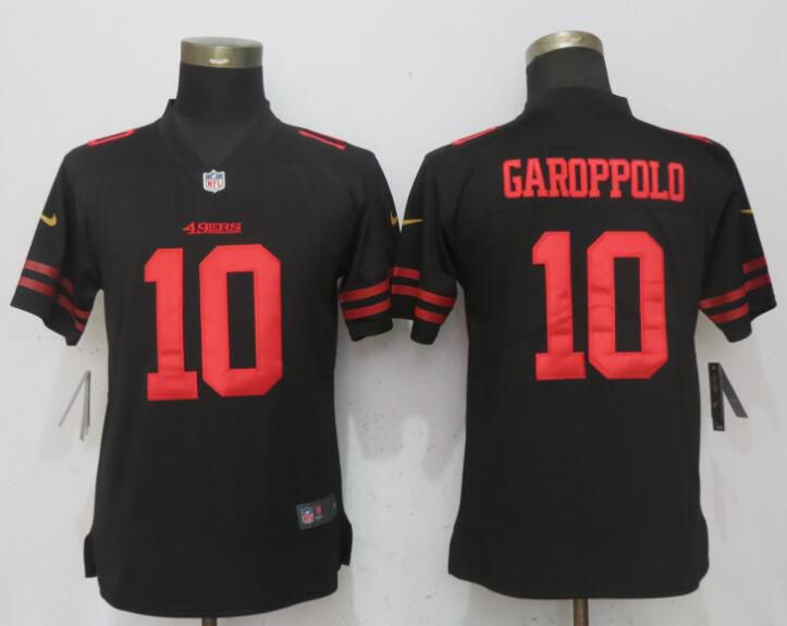 Women San Francisco 49ers #10 Garoppolo Black Vapor Untouchable NFL Jerseys